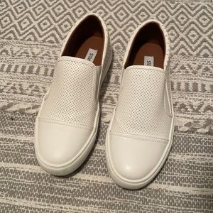White Steve Madden Slip On Sneakers